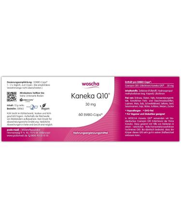 Buy Woscha Kaneka Q10 30mg - 60 Kapsules | Quality Supplements for Energy & Wellness | International Shipping Available - Buy Online on GoSupps.com
