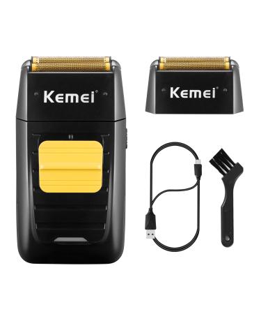 KEMEI Double foil Professional Electric Shaver for Men Electric Razors Barber Supplies Hair & Beard Trimmer Cordless Rechargeable Black