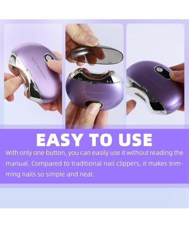 Electric Fingernail Cutter | Electric Automatic Nail Clipper | Rechargeable Cutter and File Nail Clipper LCD Digital Display Clipper with Light & 3 Speeds for Children Kids Adult Purple - Buy Online on GoSupps.com