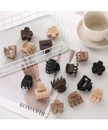 16 PCS Small Matte Claw Hair Clips for Women & Girls - Strong Hold NonSlip Design in Multi Color - Cute Hair Accessories for Thin Hair - 4 Shapes Included - Buy Online on GoSupps.com