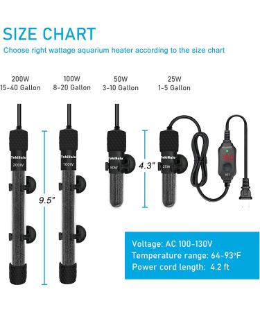 YukiHalu 25W Small Submersible Aquarium Heater with Thermometer - Ideal for 5-10 Gallon Fish Tanks - Buy Online on GoSupps.com