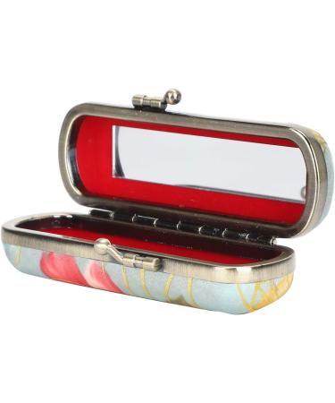 Yinhing Vintage Lipstick Holder Case with Mirror | Mini Cosmetic Storage Box | Floral Lip Gloss Purse & Jewelry Organizer for Ladies - Buy Online on GoSupps.com