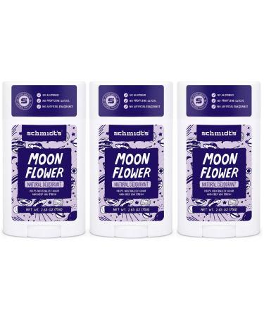 Schmidt's Moon Flower Aluminum-Free Natural Deodorant Stick - 2.65 oz (3 Pack) Moon Flower 2.65 Ounce (Pack of 3)