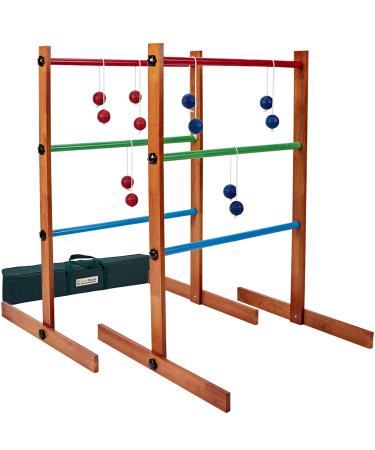 SpexDarxs Ladder Toss Outdoor Game, Wooden Golf Toss Set with Ladder Ball Bolas & Carrying Bag,Outdoor Lawn Backyard Game for Kids & Adult & Family Classic 35inch