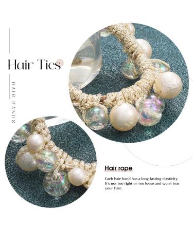 Brinie Beads Hair Ties - Black Pearl Elastic Scrunchies for Women and Girls (Pack of 3) - Buy Online on GoSupps.com