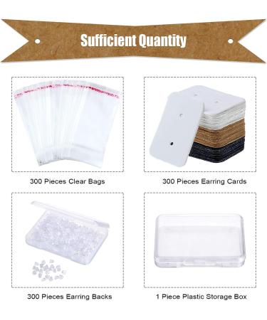 300 Pieces Earring Display Cards with Cellophane Bags, Backings, and Storage Containers - Perfect for Jewelry Making - Buy Online on GoSupps.com