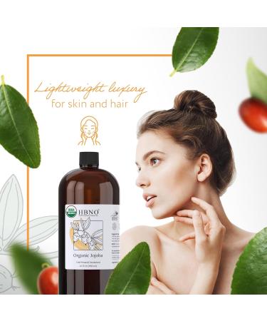 HBNO Organic Jojoba Oil - 32 oz (950ml) Value Size - Ideal for Shampoos Conditioners Massage Blends Face wash Lotions and Skin Care Products. Organic Jojoba 32 Fl Oz (Pack of 1) - Buy Online on GoSupps.com