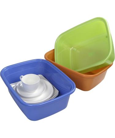 Nicesh 14 Quart Washing Up Bowl Dish Plastic Dish Basin Pan Wash Basin 3-Pack - Buy Online on GoSupps.com