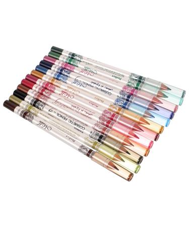 HAPINARY 12Pcs Color Eyeliner Colored Eyeliners Colored Pencils Colorful Makeup Lip Line Wooden Make Up