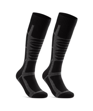 2 pairs of ski socks men & women ski knee socks 47-50 black