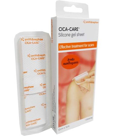 Cica-Care Gel Sheet by Smith & Nephew - Medical Grade Silicone for Red, Dark, and Raised Scars - 12cm x 3cm (1 Dressing/Box) - Buy Online on GoSupps.com