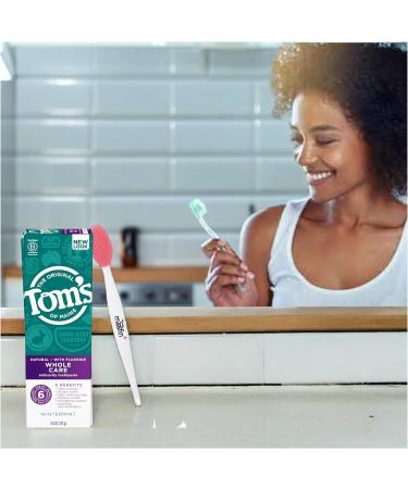 Buy Wintermint Whole Care Natural Toothpaste 4oz - Fresh Breath Enamel Strength Anticavity with Moofin Nose Cleaning Brush - Gluten Free - Pack of 1 Shipping Internationally - Buy Online on GoSupps.com