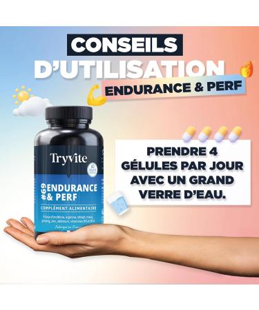Formule Am lior e Testo Endurance & Vitalit Masculine | Avec Shilajit Maca Ginseng L-Arginine & Zinc | TRYVITE ENDURANCE&PERF 2026 60 G lules - Buy Online on GoSupps.com