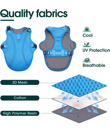 Kuoser Cool Vest for Dogs - XL Blue Cooling Jacket & Ventilated Coat for Outdoor Activities - Buy Online on GoSupps.com