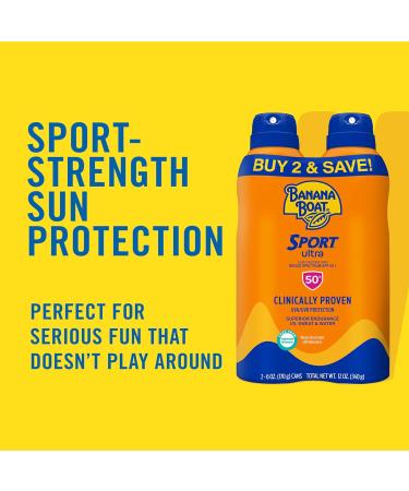 Banana Boat Sport Ultra SPF 50 Sunscreen Triple Pack | Includes 2 Sunscreen Sprays & 1 Lotion SPF 50 Sunblock Water Resistant Oxybenzone-Free 8oz each (Pack of 3) - Buy Online on GoSupps.com