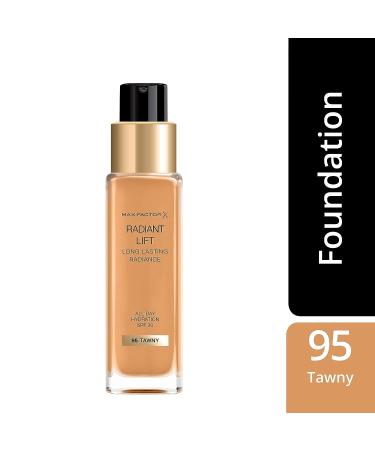 Max Factor Radiant Lift Liquid Foundation SPF30, Hyaluronic Acid, Dark Skin Tone - 095 Tawny 30ml - Buy Online on GoSupps.com