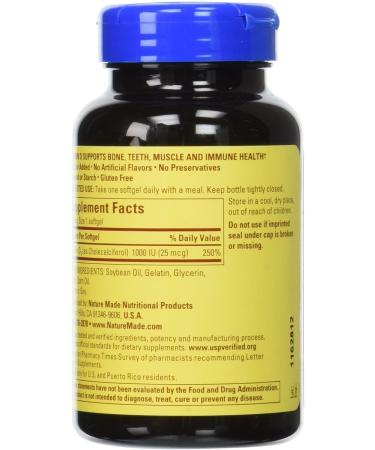 Nature Made Vitamin D3 1000 IU - 300 Tablets | Essential Supplement for Bone Health - Buy Online on GoSupps.com