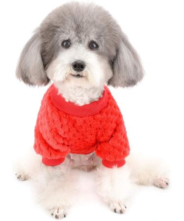 Zweitea Fleece Dog Sweater for Small Dogs - Warm & Soft Winter Jacket for Puppies Chihuahuas & Cats (Red XXL/2XL) - Buy Online on GoSupps.com