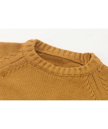 KISLOVE Knitted Jumper - Unisex Toddler Baby Sweater 130 Yellow - Buy Online on GoSupps.com