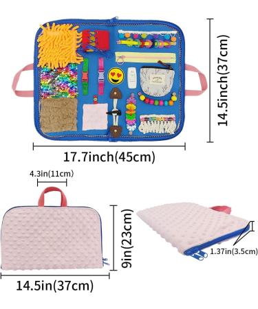 Alzheimer's and Dementia Sensory Fidget Blanket for Anxiety Relief - Pink - Buy Online on GoSupps.com