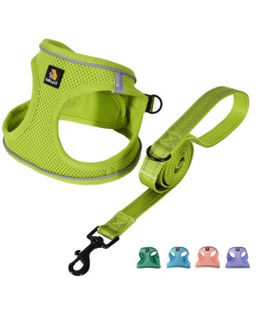 Bella & Pal dog harness Small dogs with a leash step-in dishes made of Air mesh anti-train reflective breathable breastware puppy dishes for small dogs cat dishes avocadr n XS XS (30-35cm chest circumference) Avocadogram