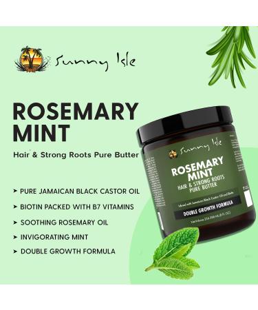 Sunny Isle Rosemary Mint Hair and Strong Roots Butter 8oz Infused with Biotin & Jamaican Black Castor Oil to Strengthen and Nourish Hair Follicles for Dry Scalp Split Ends & All Hair Types - Buy Online on GoSupps.com