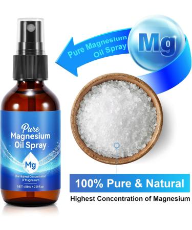 Magnesium Oil 2PACK Pure Magnesium Oil Spray for Feet Body Spray 60mlx2 2PCS - Buy Online on GoSupps.com