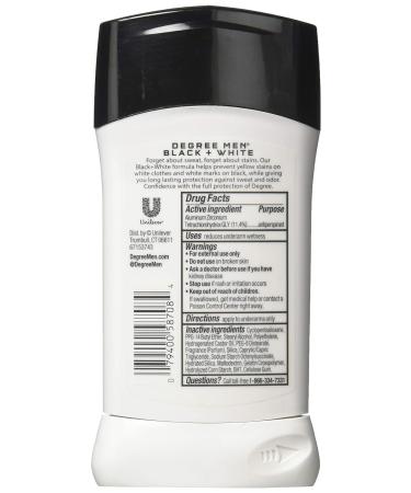 Degree Men's Ultra Clear Black & White Deodorant 2.7oz (Pack of 6) - Buy Online on GoSupps.com