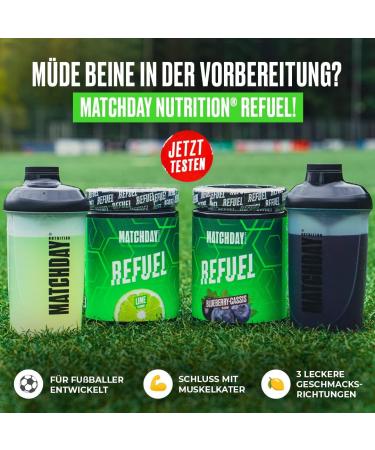 Matchday Nutrition Refuel - Optimal Recovery Drink for Footballers | Carbohydrates Amino Acids & Vitamins | Ice Tea Peach Flavor - Buy Online on GoSupps.com