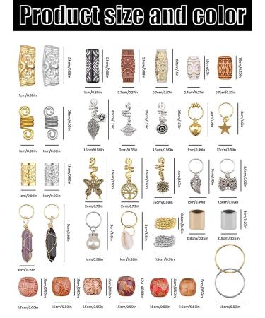 EBANKU 184PCS Dreadlock Hair Jewelry Set - Charms, Beads, Clips for Braids - Women's Crystal & Gold Accessories - Buy Online on GoSupps.com