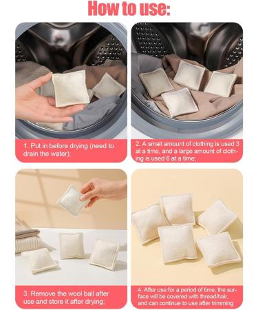 Fovolat Laundry Wool Dryer Balls Square Wool Dryer Balls Square Shape Dry Cleaning Kit Set Natural Fabric Softener Household Gadgets for Dryer - Buy Online on GoSupps.com