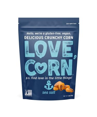 LOVE CORN Sea Salt Snack 1.6oz x10 Bags | Crunchy Non-GMO Gluten-Free Plant Based Low-Sugar | Salted Corn Snack Pack - Buy Online on GoSupps.com