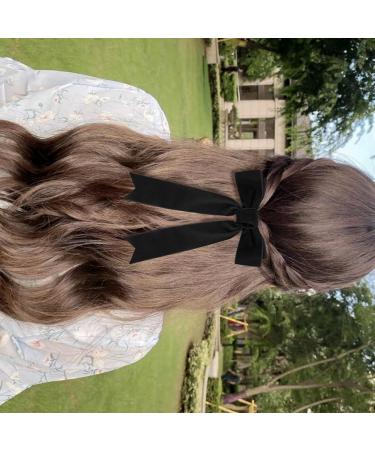 GWAWG 3PCS Bowknot Hair Clips - Elegant Black Loop Clips with Satin Bows for Women & Girls | Perfect French Hair Clipping - Buy Online on GoSupps.com