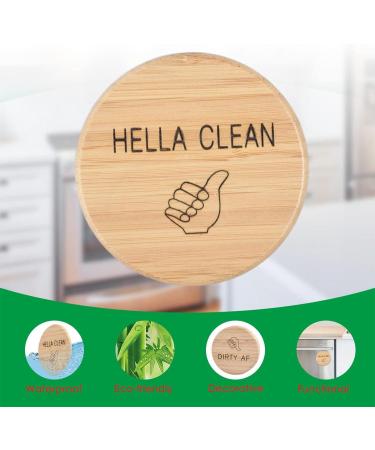 Libetter Dishwasher Clean Dirty Sign - Bamboo Non-Scratch Strong Magnetic Flip Indicator | Non-Scratch Easy To Read Dishwasher Sign for Better Kitchen Organization - Buy Online on GoSupps.com