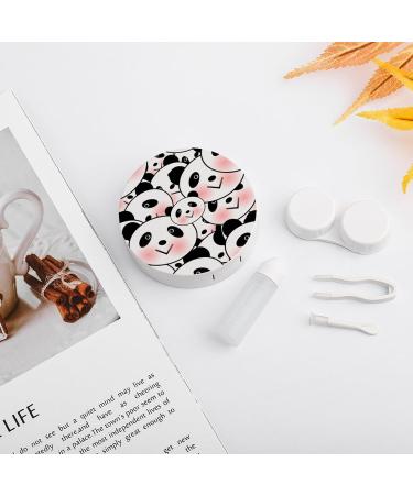 Cute Panda Face Contact Lens Case - Portable Round Storage Kit with Mirror for Travel & Outdoor Use - Buy Online on GoSupps.com