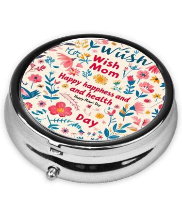 Wish Mom Portable Metal Pill Box - Round Mini 3-Compartment Hinged Design for Small Pills Ideal for Travel - Elegant Black - Buy Online on GoSupps.com