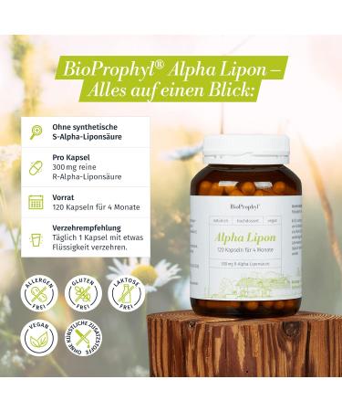 Buy Bioprophyl Alpha Lipon - 300mg Pure Natural Alpha Lipoic Acid with Vitamin E & Niacin - 120 Vegetarian Capsules for Optimal Health - Buy Online on GoSupps.com
