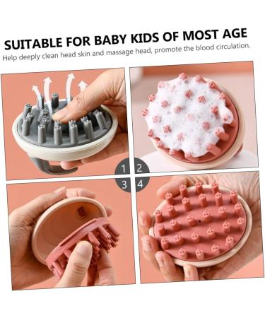 Healvian 2pcs Silicone Shampoo Comb Hair Brush Set for Kids | Baby & Kid Shampoo Brush for Shower | Silicone Massage & Cleansing Hairbrush with TPE Bristles - Buy Online on GoSupps.com