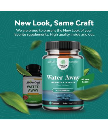 Water Away Pills for Women and Men - Fast-Acting Diuretic Formula - Bloating Relief, Kidney Support - Maximum Strength Water Retention Pills - Buy Online on GoSupps.com