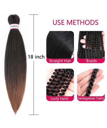 Pre-Stretched Ombre Braiding Hair 18 Inch 8 Packs | Yaki Texture, Hot Water Setting | Professional Synthetic Hair Extensions - Buy Online on GoSupps.com
