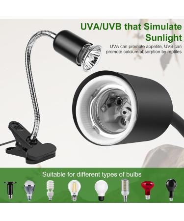 Premium Wine Turtle Heat Lamp with UVA UVB Basking Spot Bulb 360 Swivel Clamp for Reptiles | Ideal for Turtles Snakes & Lizards - International Shipping Available! - Buy Online on GoSupps.com