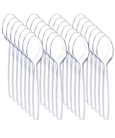 Liacere 360 Pieces Clear Plastic Spoons - Heavyweight Disposable Spoons-6.7inch Heavy Duty clear Cutlery - Plastic Utensils - Perfect for Parties and Restaurants 6.7Inch Spoons Clear