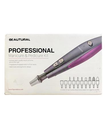 Beautural Electric Manicure Pedicure Set | Professional Nail Miller with 10 Attachments & LED Light - Gray | Ultimate Nail Care for Hands & Feet - Buy Online on GoSupps.com
