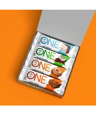 ONE Protein Bars Variety Pack - Gluten Free, 20g Protein, 1g Sugar - Birthday Cake, Almond Bliss, Maple Glazed Doughnut & Peanut Butter Pie (12 Pack) - Buy Online on GoSupps.com