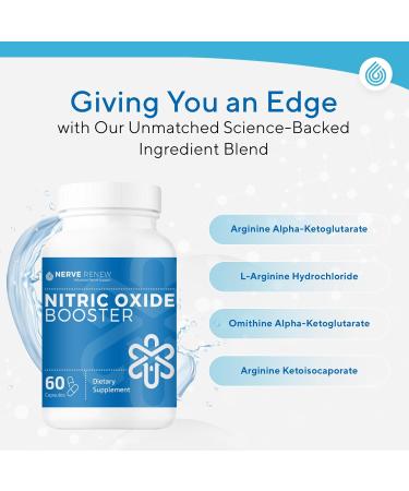 Nerve Renew Nitric Oxide Booster | Premium L Arginine Supplement for Complete Nerve Nourishment - 60 Capsules - Buy Online on GoSupps.com