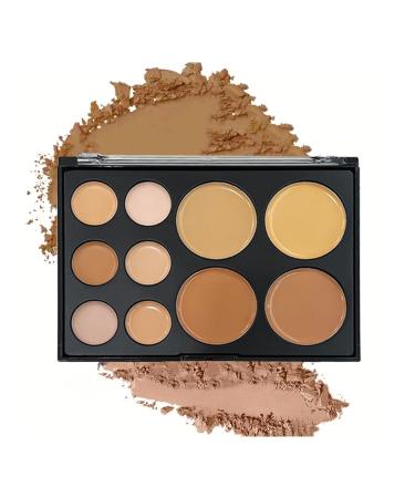Uozonit Cream Concealer Palette - 10 Shades Waterproof and Blendable Concealer Palette | Face Sculpting Under-Eye Concealer Water Resistant - For Women Daily Home Use