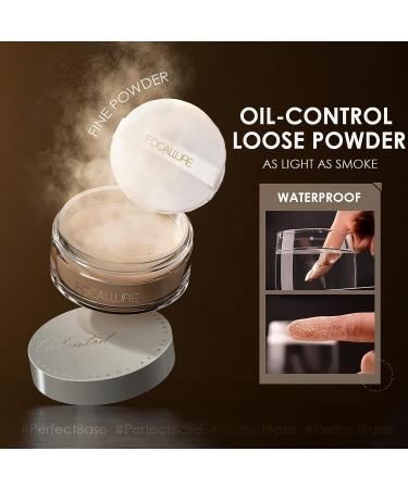 Focallure PerfectBase Oil-Control Translucent Loose Setting Powder Medium 02 with Super Soft Powder Puff - Long-Lasting Shine-Free Finish - Buy Online on GoSupps.com