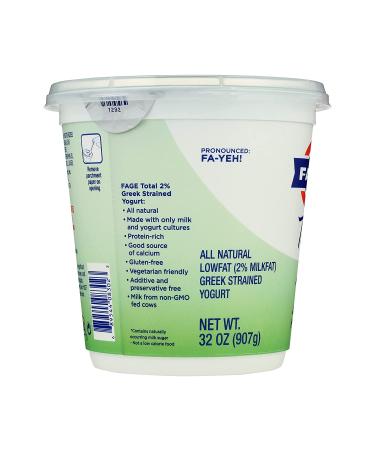 FAGE Total Greek Yogurt 2% Reduced Fat Plain 32 oz - Buy Online Now! - Buy Online on GoSupps.com
