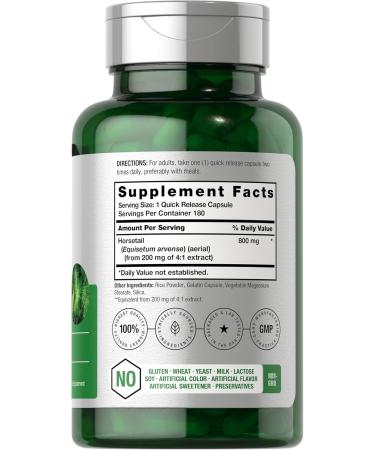 Horb ach Horsetail Herb Capsules 800mg | 180 Count | Non-GMO Gluten Free Herb Extract Supplement - Buy Online on GoSupps.com