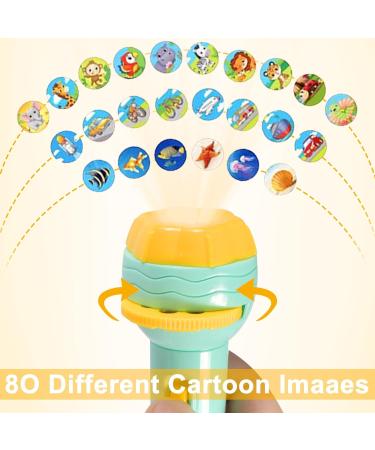 Forhome Flashlight Projector for Children - 2-in-1 Projection Light Toy with 80 Animal Patterns - Perfect Gift for Boys & Girls - Buy Online on GoSupps.com